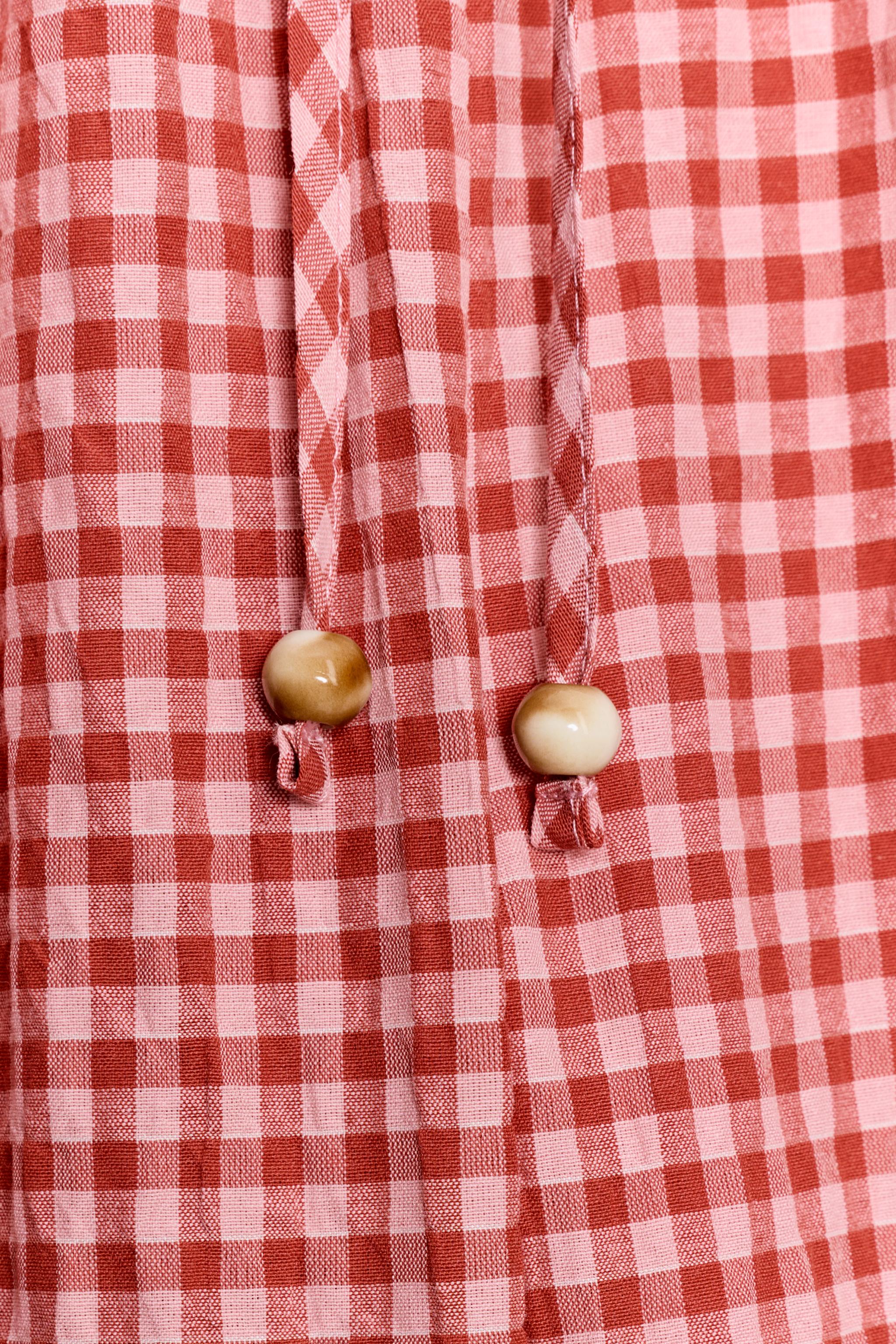GINGHAM WIDE LEG PANTS